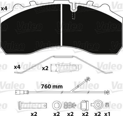 Valeo 882203 - Bremsbelagsatz, Scheibenbremse alexcarstop-ersatzteile.com