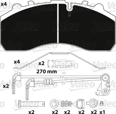 Valeo 882202 - Bremsbelagsatz, Scheibenbremse alexcarstop-ersatzteile.com