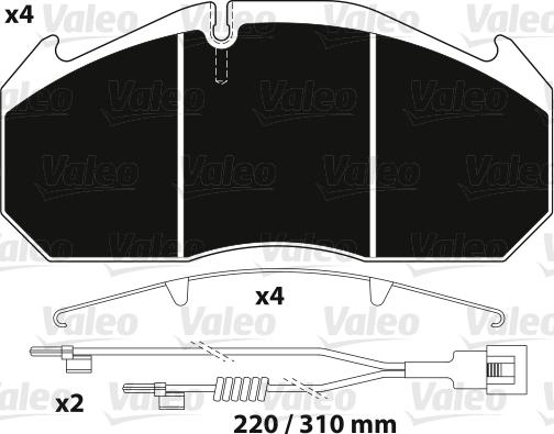 Valeo 882215 - Bremsbelagsatz, Scheibenbremse alexcarstop-ersatzteile.com