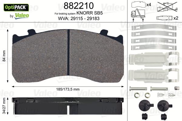 Valeo 882210 - Bremsbelagsatz, Scheibenbremse alexcarstop-ersatzteile.com