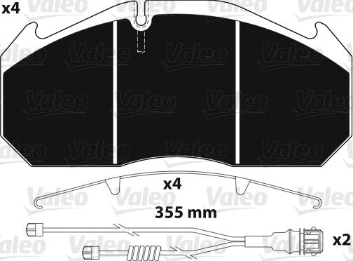 Valeo 882212 - Bremsbelagsatz, Scheibenbremse alexcarstop-ersatzteile.com