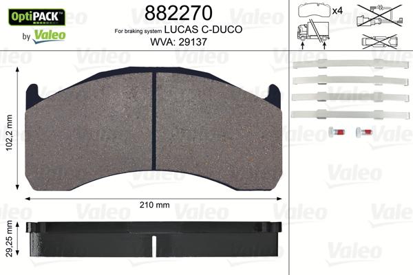 Valeo 882270 - Bremsbelagsatz, Scheibenbremse alexcarstop-ersatzteile.com