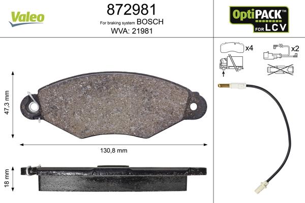 Valeo 872981 - Bremsbelagsatz, Scheibenbremse alexcarstop-ersatzteile.com