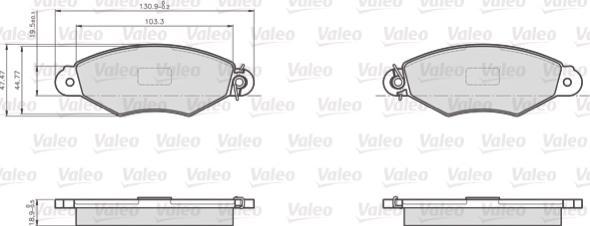 Valeo 872981 - Bremsbelagsatz, Scheibenbremse alexcarstop-ersatzteile.com