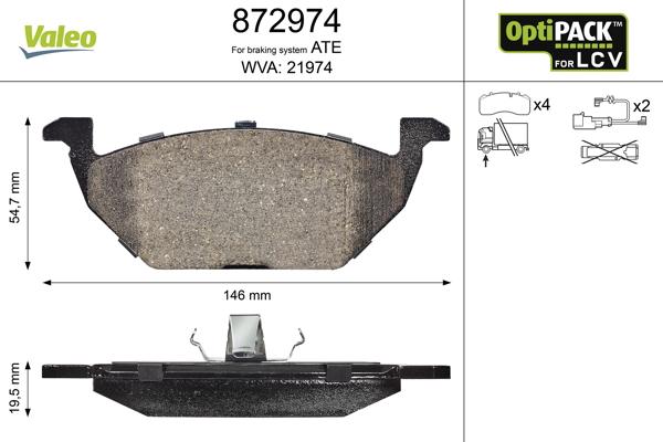 Valeo 872974 - Bremsbelagsatz, Scheibenbremse alexcarstop-ersatzteile.com