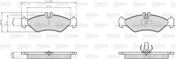 Valeo 872621 - Bremsbelagsatz, Scheibenbremse alexcarstop-ersatzteile.com