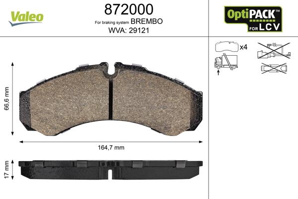 Valeo 872000 - Bremsbelagsatz, Scheibenbremse alexcarstop-ersatzteile.com