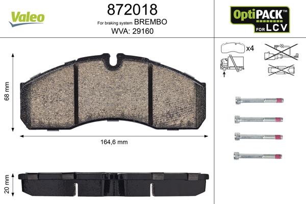 Valeo 872018 - Bremsbelagsatz, Scheibenbremse alexcarstop-ersatzteile.com