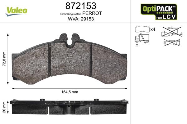 Valeo 872153 - Bremsbelagsatz, Scheibenbremse alexcarstop-ersatzteile.com