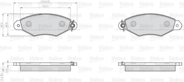 Valeo 872807 - Bremsbelagsatz, Scheibenbremse alexcarstop-ersatzteile.com