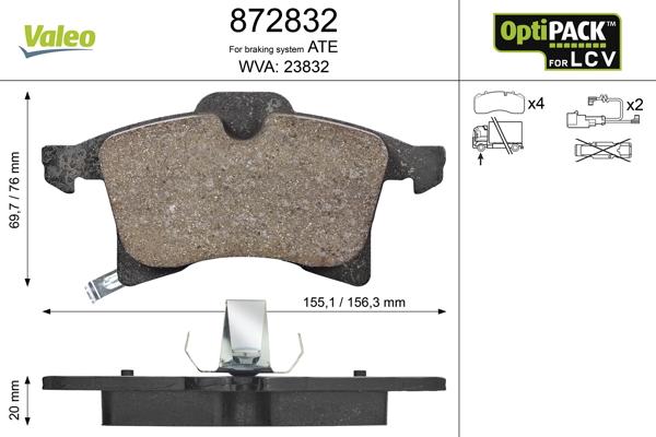 Valeo 872832 - Bremsbelagsatz, Scheibenbremse alexcarstop-ersatzteile.com