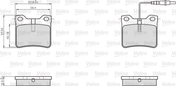 Valeo 872279 - Bremsbelagsatz, Scheibenbremse alexcarstop-ersatzteile.com