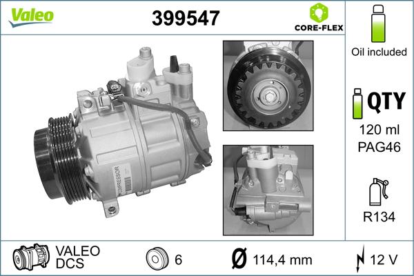 Valeo 399547 - Kompressor, Klimaanlage alexcarstop-ersatzteile.com