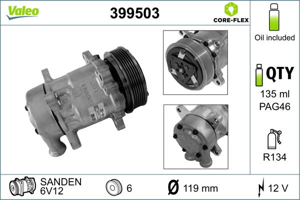 Valeo 399503 - Kompressor, Klimaanlage alexcarstop-ersatzteile.com