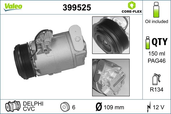 Valeo 399525 - Kompressor, Klimaanlage alexcarstop-ersatzteile.com