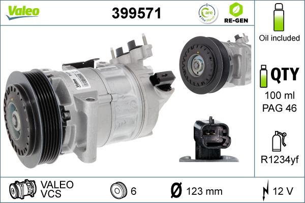 Valeo 399571 - Kompressor, Klimaanlage alexcarstop-ersatzteile.com