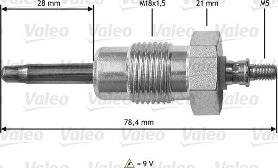 Valeo 345 195 - Glühkerze alexcarstop-ersatzteile.com