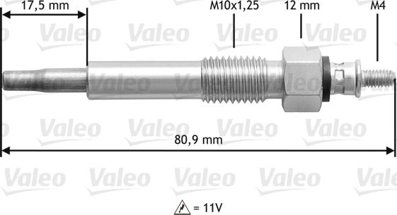 Valeo 345 160 - Glühkerze alexcarstop-ersatzteile.com