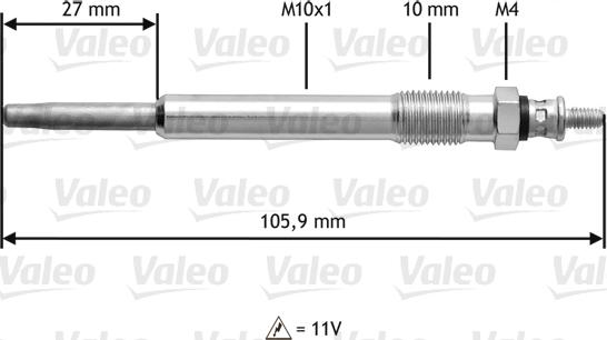 Valeo 345103 - Glühkerze alexcarstop-ersatzteile.com