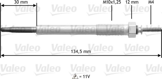 Valeo 345 185 - Glühkerze alexcarstop-ersatzteile.com