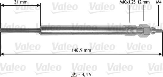 Valeo 345 182 - Glühkerze alexcarstop-ersatzteile.com