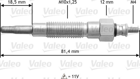 Valeo 345126 - Glühkerze alexcarstop-ersatzteile.com