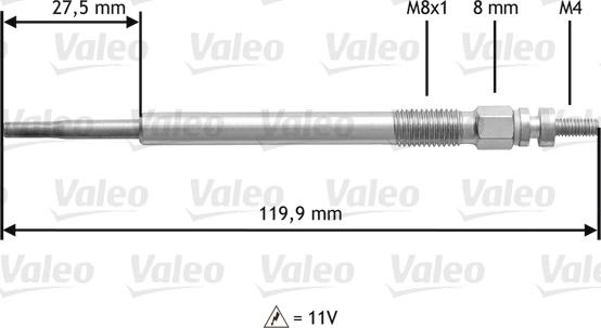 Valeo 345123 - Glühkerze alexcarstop-ersatzteile.com