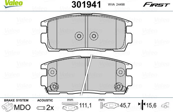 Valeo 301941 - Bremsbelagsatz, Scheibenbremse alexcarstop-ersatzteile.com