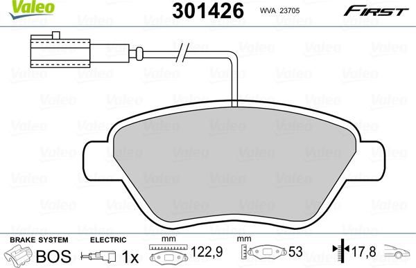 Valeo 301426 - Bremsbelagsatz, Scheibenbremse alexcarstop-ersatzteile.com