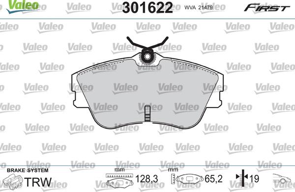 Valeo 301622 - Bremsbelagsatz, Scheibenbremse alexcarstop-ersatzteile.com