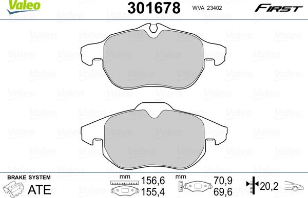 Valeo 301678 - Bremsbelagsatz, Scheibenbremse alexcarstop-ersatzteile.com