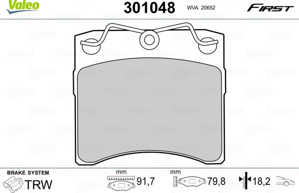 Valeo 301048 - Bremsbelagsatz, Scheibenbremse alexcarstop-ersatzteile.com