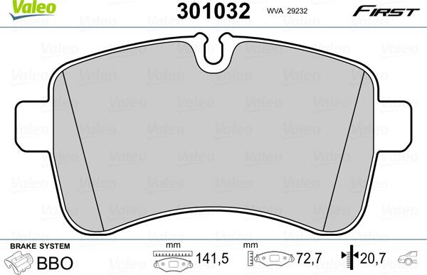 Valeo 301032 - Bremsbelagsatz, Scheibenbremse alexcarstop-ersatzteile.com