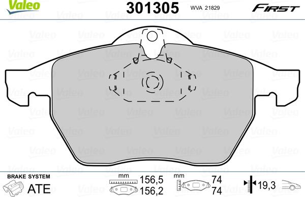 Valeo 301305 - Bremsbelagsatz, Scheibenbremse alexcarstop-ersatzteile.com