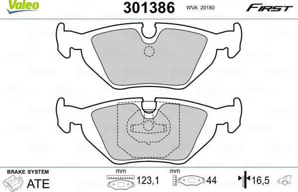 Valeo 301386 - Bremsbelagsatz, Scheibenbremse alexcarstop-ersatzteile.com