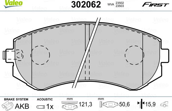 Valeo 302062 - Bremsbelagsatz, Scheibenbremse alexcarstop-ersatzteile.com