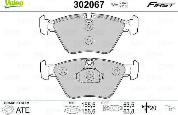 Valeo 302067 - Bremsbelagsatz, Scheibenbremse alexcarstop-ersatzteile.com