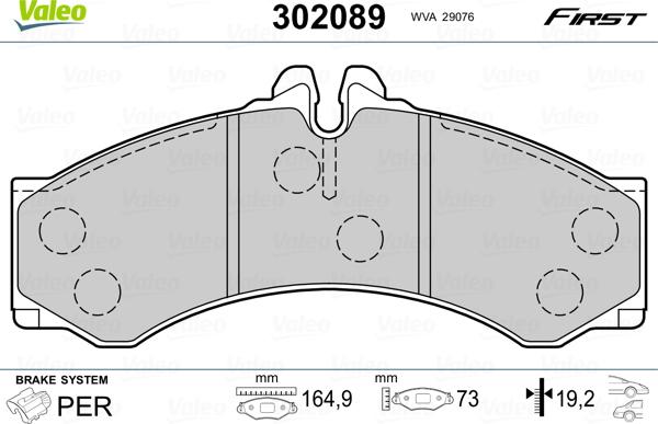 Valeo 302089 - Bremsbelagsatz, Scheibenbremse alexcarstop-ersatzteile.com