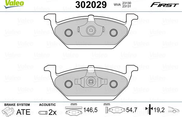 Valeo 302029 - Bremsbelagsatz, Scheibenbremse alexcarstop-ersatzteile.com