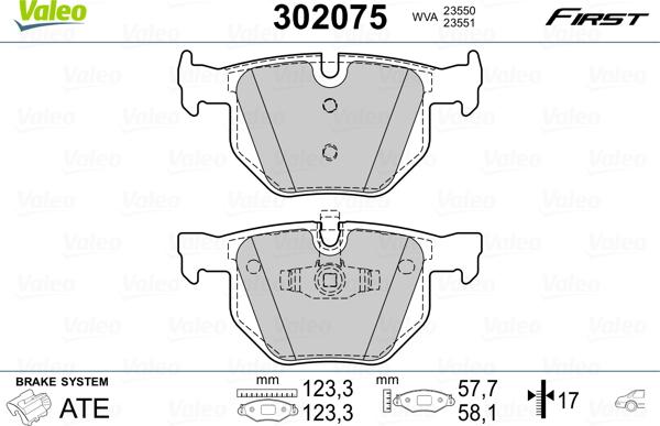 Valeo 302075 - Bremsbelagsatz, Scheibenbremse alexcarstop-ersatzteile.com