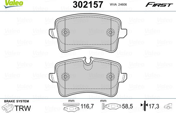 Valeo 302157 - Bremsbelagsatz, Scheibenbremse alexcarstop-ersatzteile.com