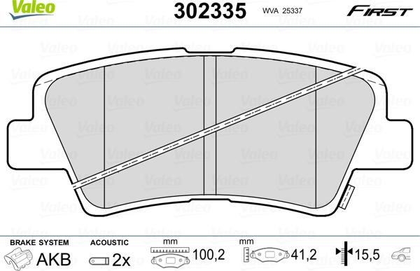 Valeo 302335 - Bremsbelagsatz, Scheibenbremse alexcarstop-ersatzteile.com