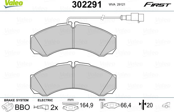 Valeo 302291 - Bremsbelagsatz, Scheibenbremse alexcarstop-ersatzteile.com