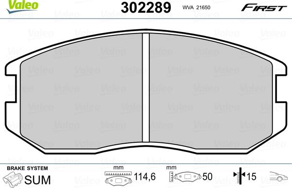 Valeo 302289 - Bremsbelagsatz, Scheibenbremse alexcarstop-ersatzteile.com