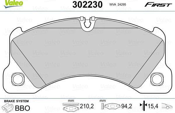 Valeo 302230 - Bremsbelagsatz, Scheibenbremse alexcarstop-ersatzteile.com