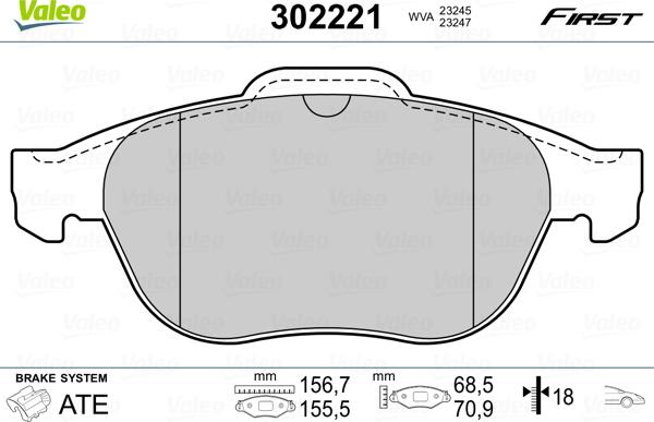 Valeo 302221 - Bremsbelagsatz, Scheibenbremse alexcarstop-ersatzteile.com