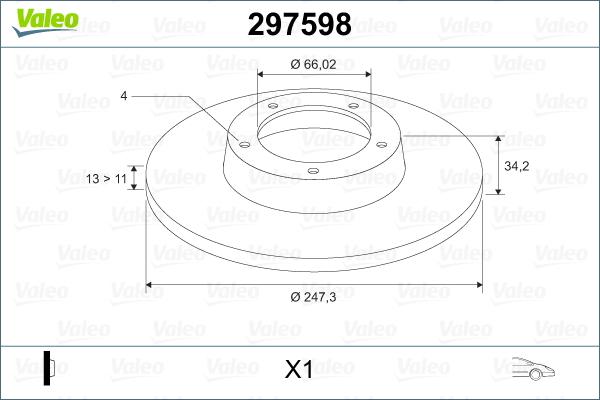 Valeo 297598 - Bremsscheibe alexcarstop-ersatzteile.com