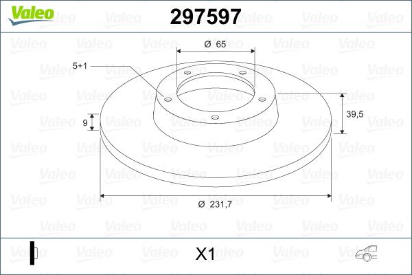 Valeo 297597 - Bremsscheibe alexcarstop-ersatzteile.com