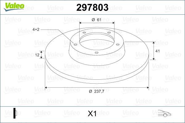 Valeo 297803 - Bremsscheibe alexcarstop-ersatzteile.com