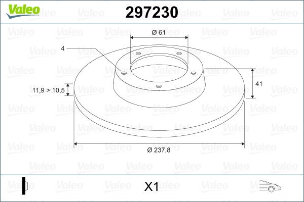 Valeo 297230 - Bremsscheibe alexcarstop-ersatzteile.com